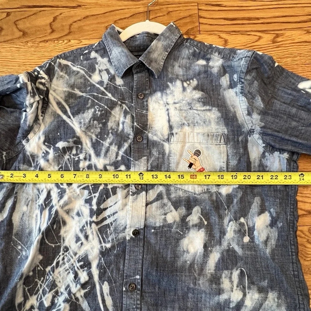 Banana Republic‎ Denim Button Shirt X Rolling Sones Embroidery Size XL